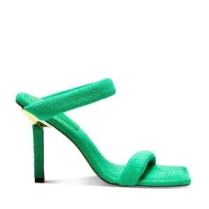 Good American Green Terry Cloth Heels Sz 9 NEW in Box